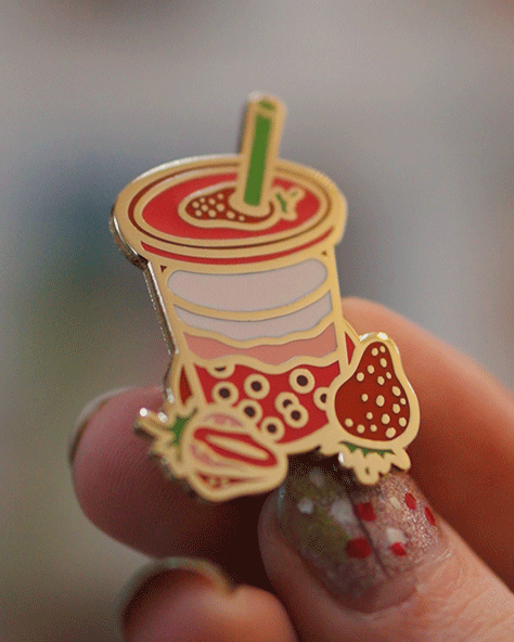 Strawberry – Boba Bliss Enamel Pin