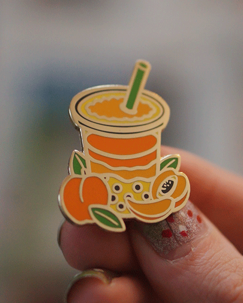 Peach Oolong – Boba Bliss Enamel Pin