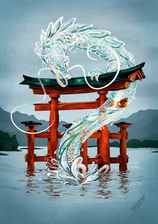 Elemental Dragon Art Print: Water