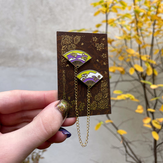Non-Binary Pride Fans – Collar Pin Set