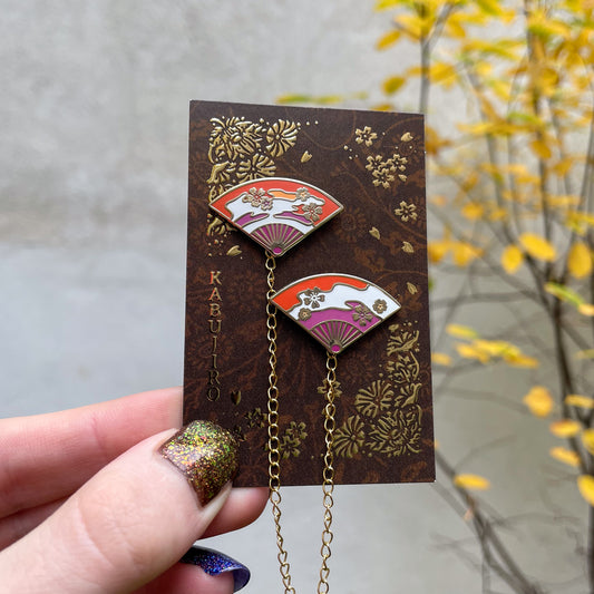 Lesbian Pride Fans – Collar Pin Set