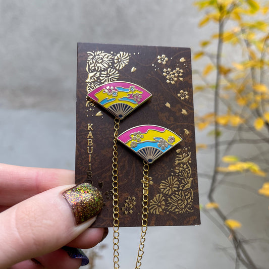 Pansexual Pride Fans – Collar Pin Set