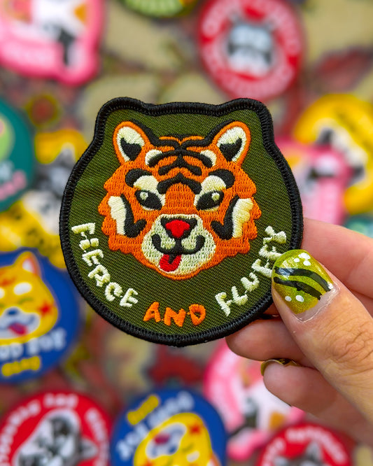 Fierce and Fluffy – Iron on Patch