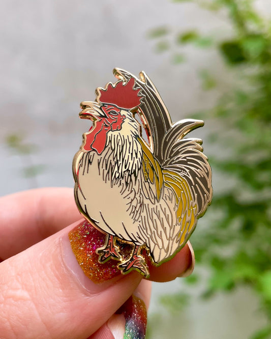 Ukiyo-e Rooster Enamel Pin
