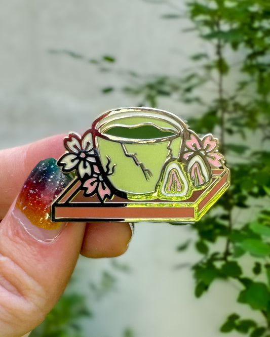 Hot Matcha – Matcha Dessert Enamel Pin