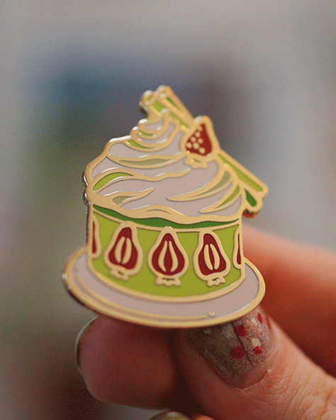 Strawberry Matcha Cake – Matcha Dessert Enamel Pin