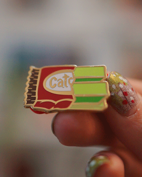 Strawberry Matcha CatCat – Matcha Dessert Enamel Pin