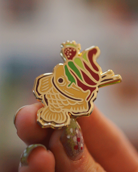 Strawberry Matcha Taiyaki – Matcha Dessert Enamel Pin