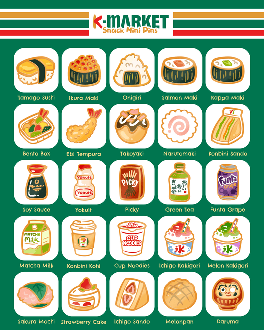 Konbini Snacks – Mini Pins