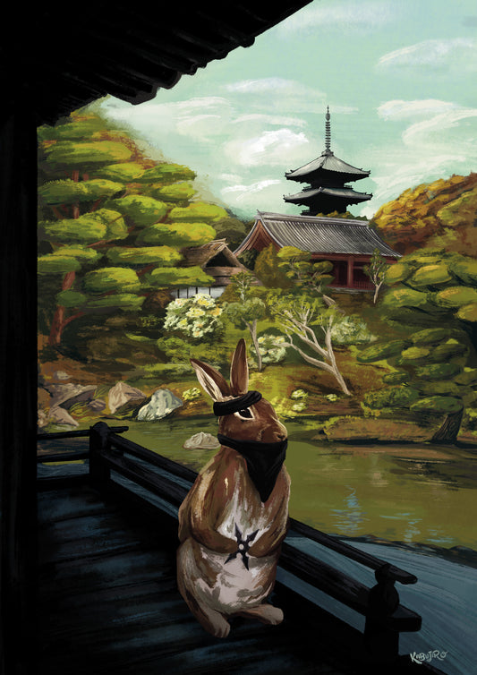 Summer Rabbit – Four Seasons Postcard