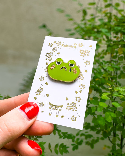Sad Frog Enamel Pin