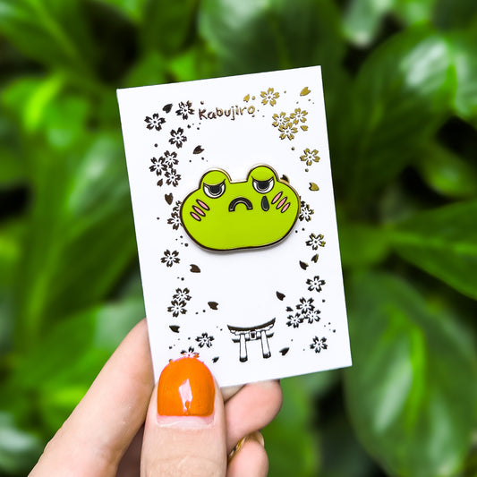 Sad Frog Enamel Pin
