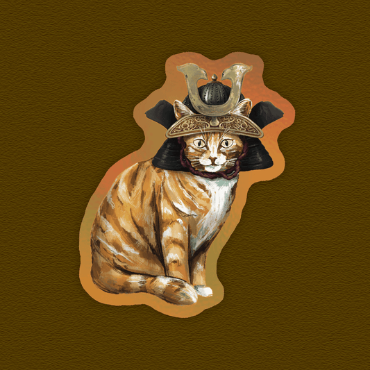 Samurai Cat – Holographic Sticker