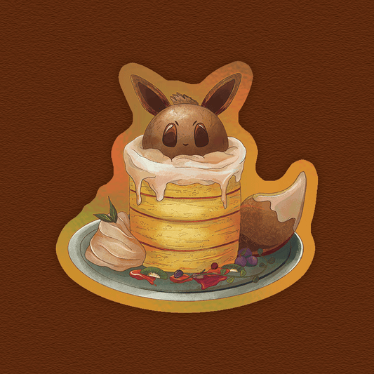 Poké Snack Pancakes – Holographic Sticker