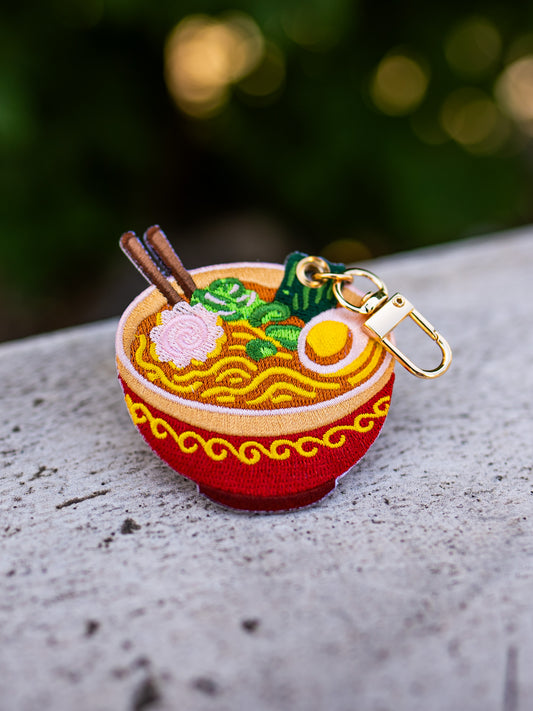 Ramen Bowl – Embroidered Keychain Charm