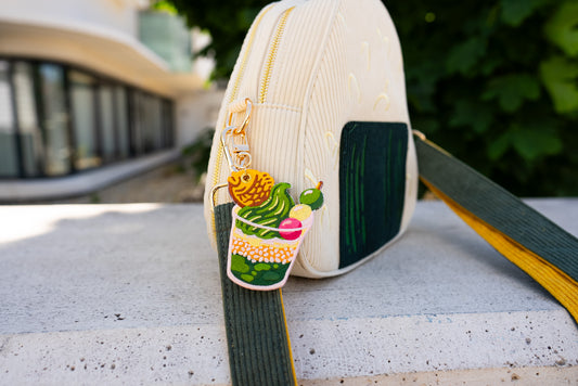 Matcha Taiyaki Parfait – Embroidered Keychain Charm