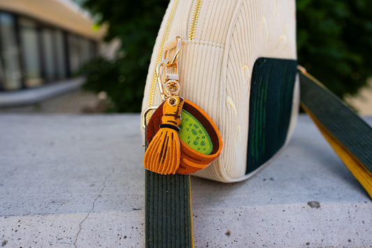 Matcha Bowl and Whisk – Embroidered Keychain Charm Set