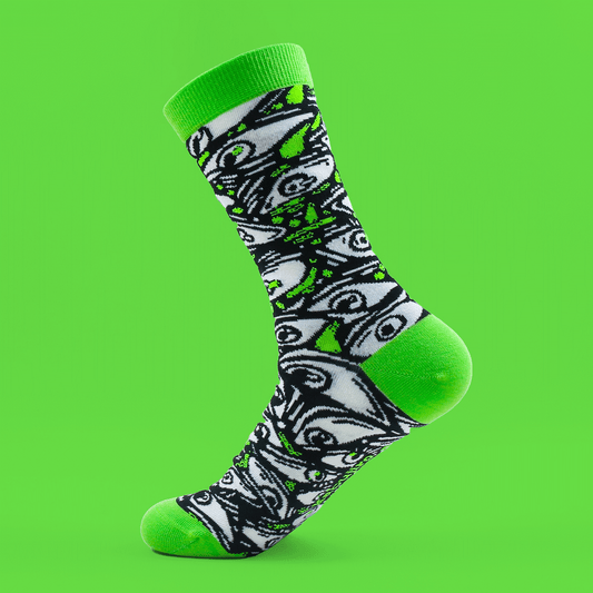 Eyes Eyes Eyes (neon green) – Art Socks