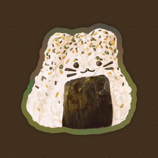 Onigiri Cat – Holographic Sticker