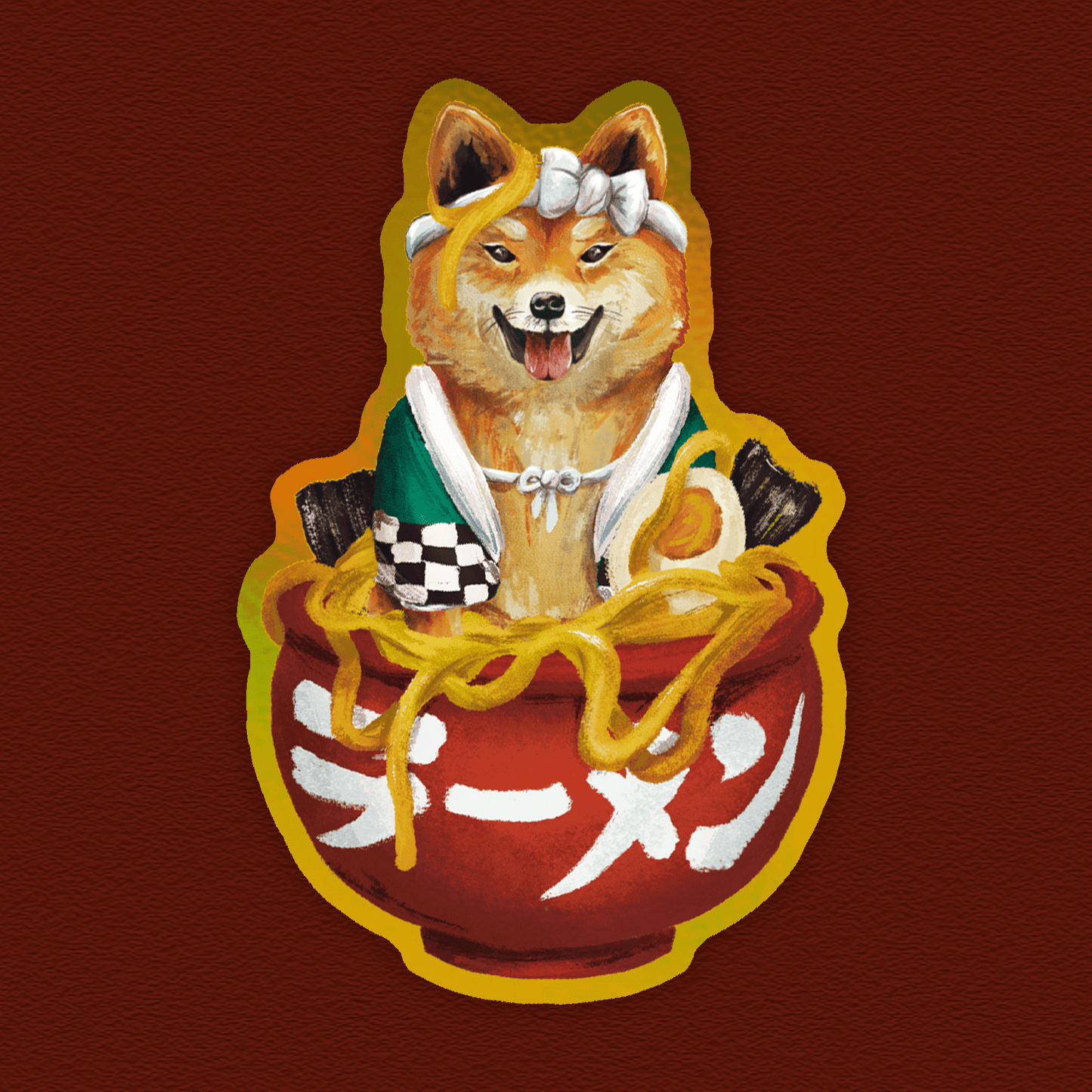 Ramen Shiba Inu – Large Holographic Sticker
