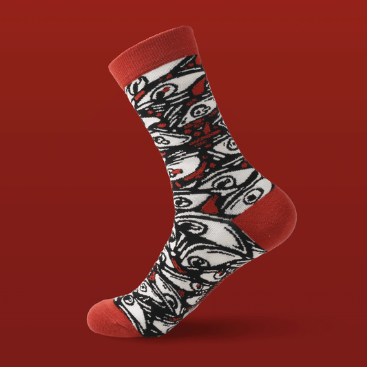 Eyes Eyes Eyes (red) – Art Socks