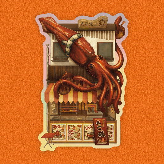 Takoyaki Store – Jumbo Holographic Sticker