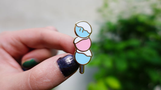 Pride Dango Enamel Pin – Trans