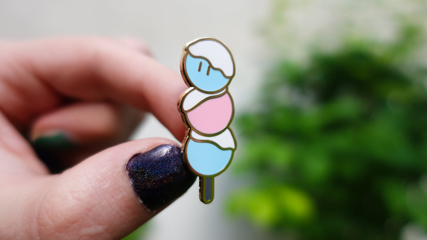 Pride Dango Enamel Pin – Trans