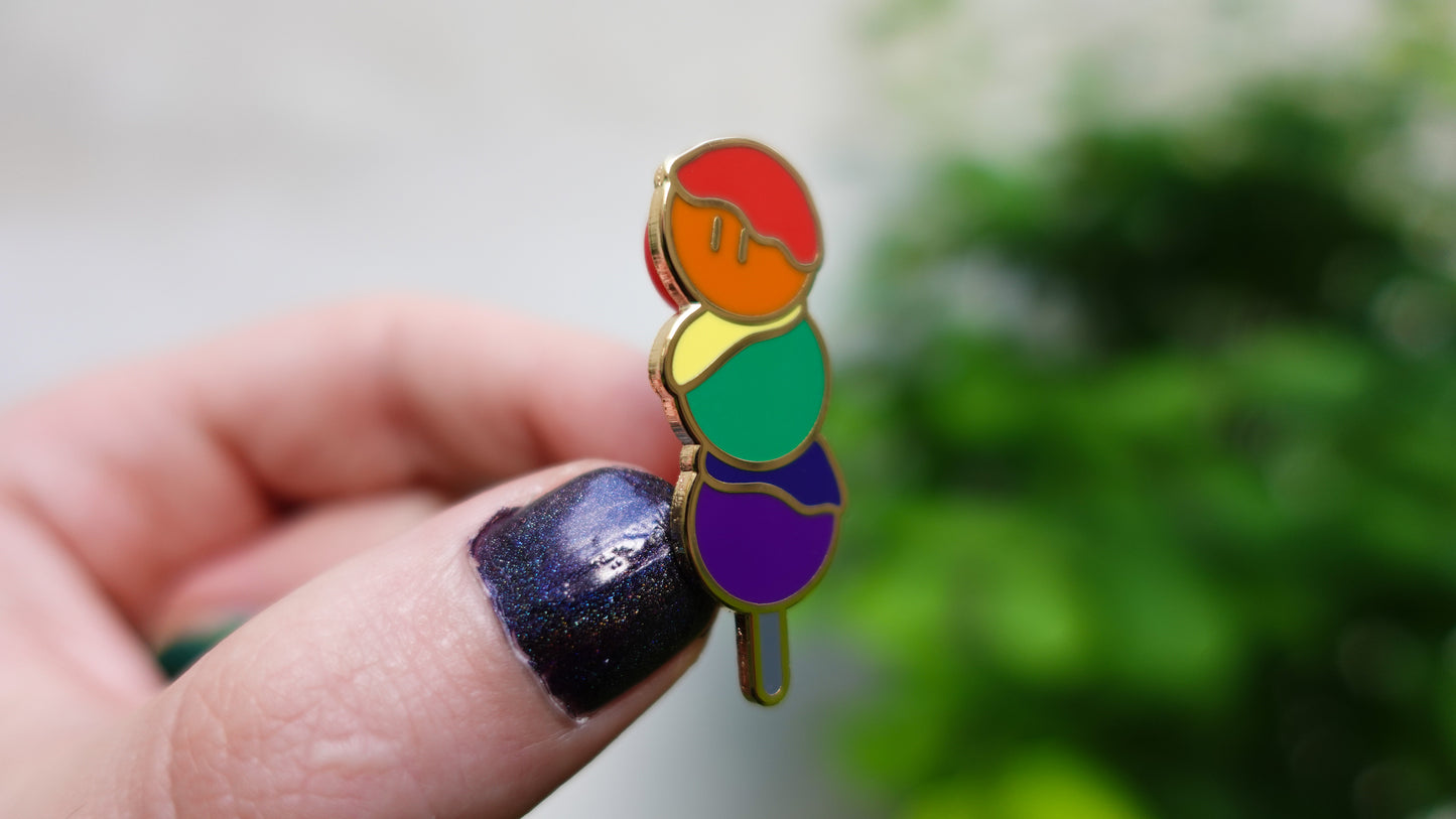 Pride Dango Enamel Pin – Gay Rainbow