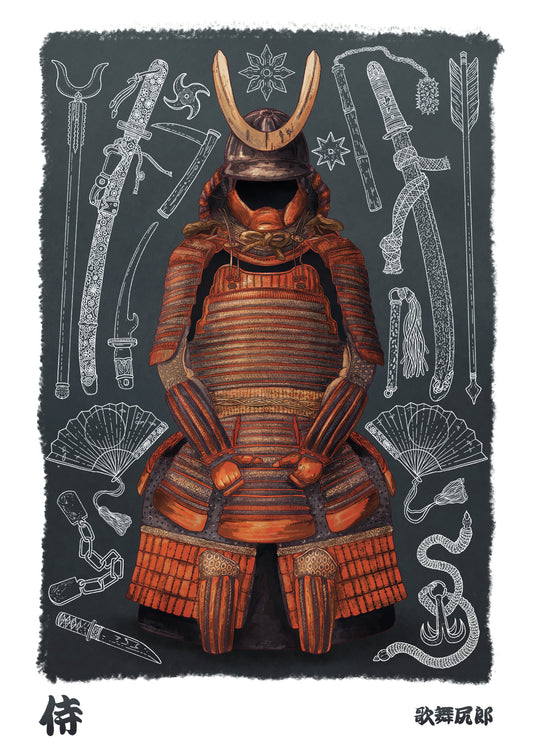 Armour and Tools – Japanese Samurai Postcard