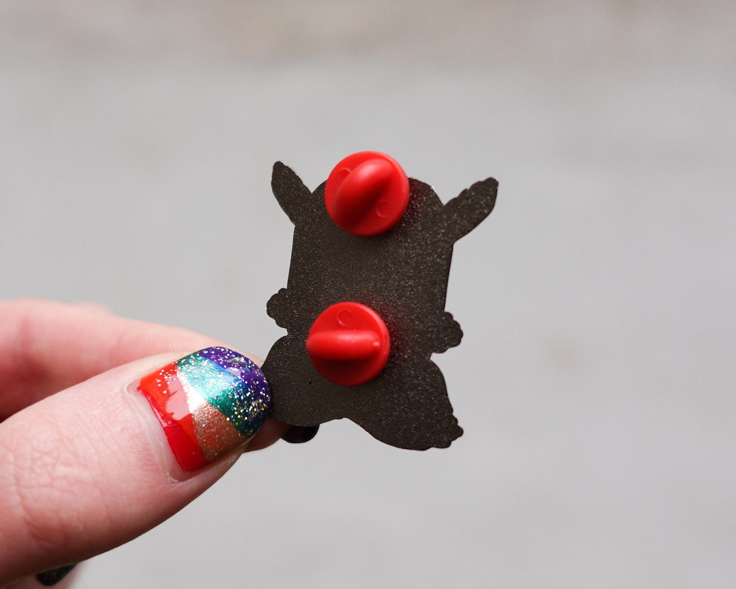 Japanese Tengu Mask Enamel Pin – Black and White Manga Edition