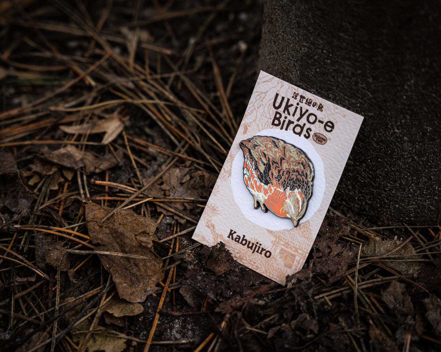 Japanese Quail – Ukiyo-e Bird Enamel Pin