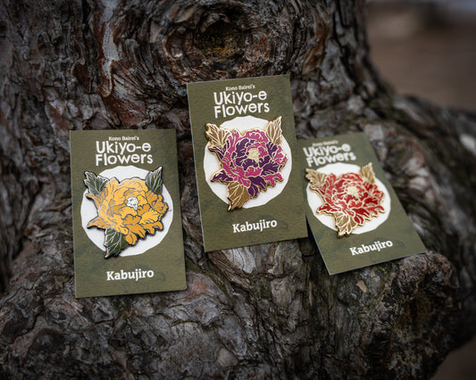 Peony – Ukiyo-e Flower Enamel Pin