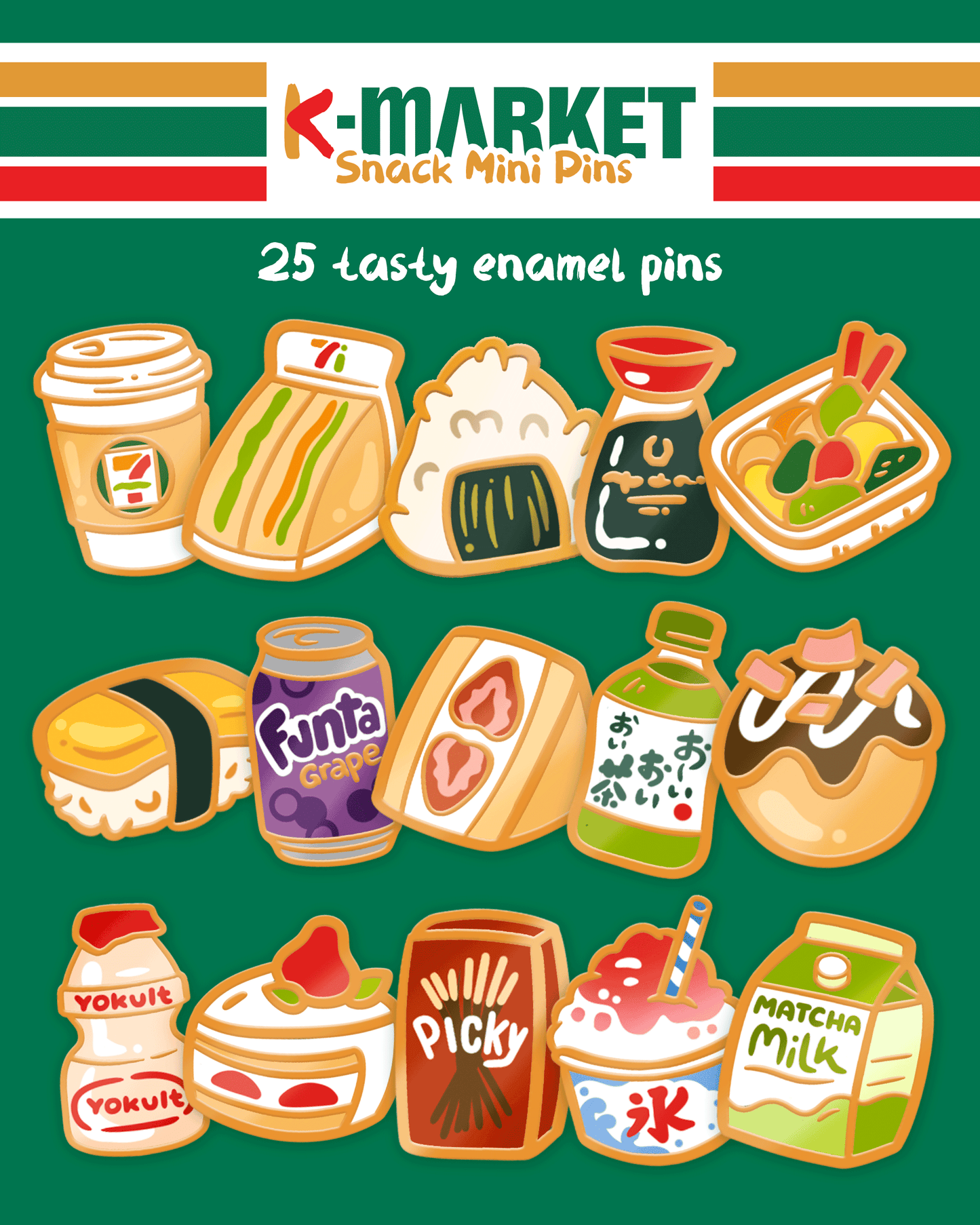 Konbini Snacks – Mini Pins