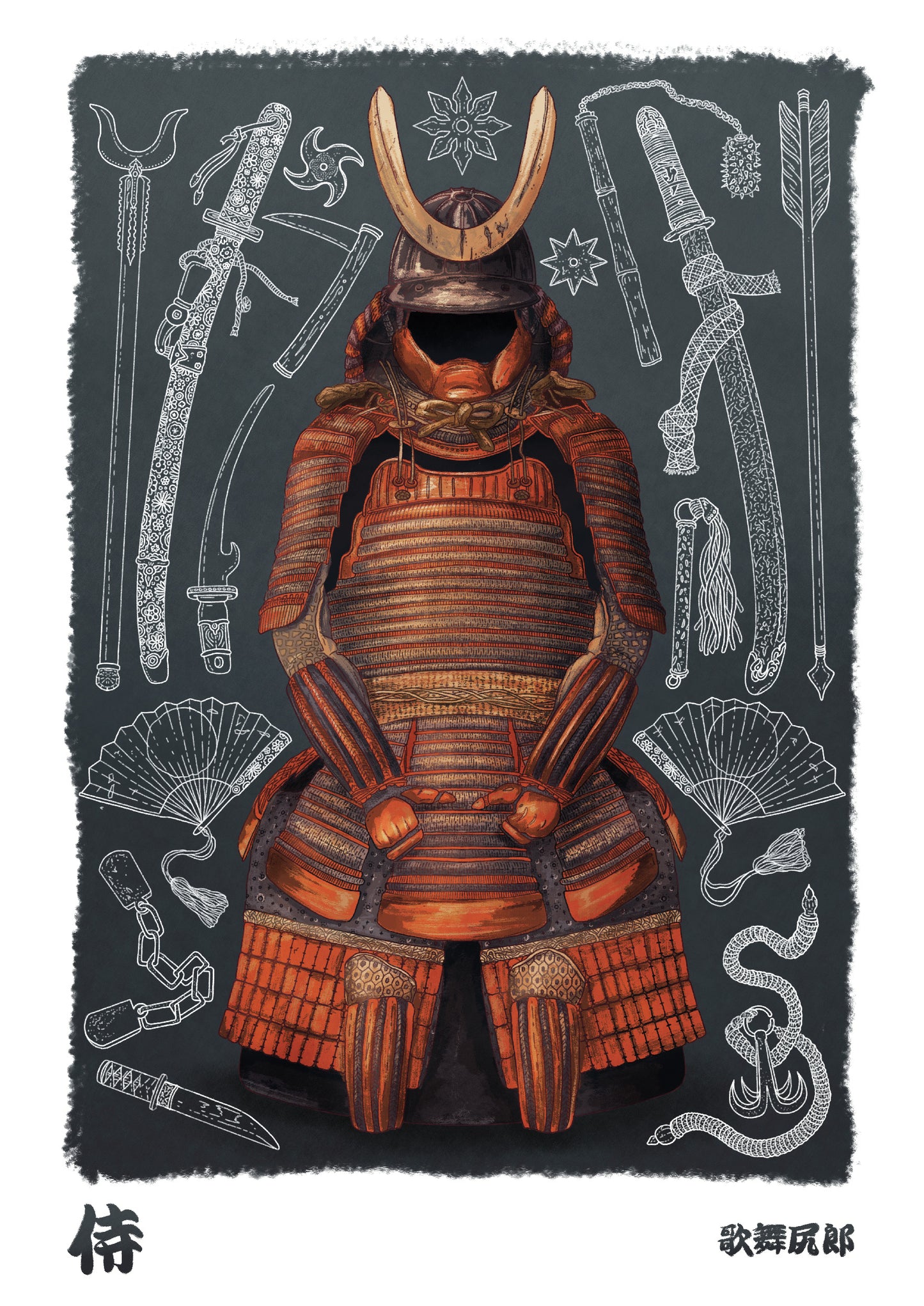 Armour and Tools – Japanese Samurai Postcard