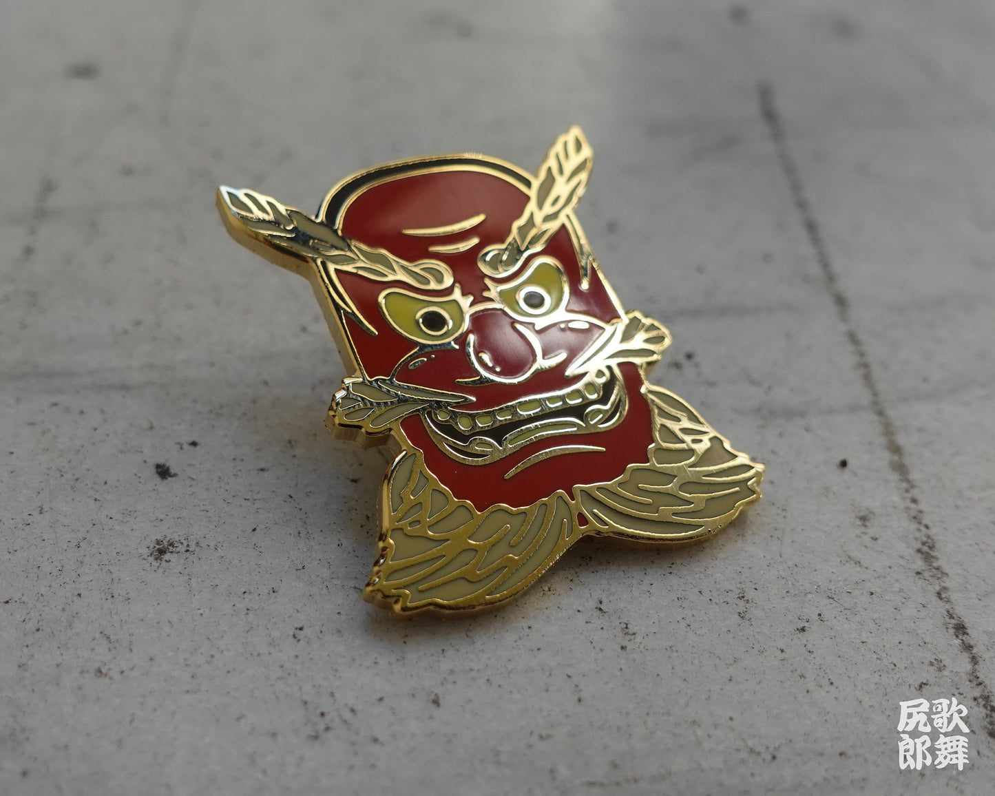 Japanese Tengu Mask Enamel Pin