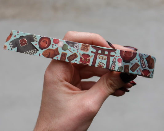 Summer Festival – Japanese Matsuri Washi Tape [Dango, Tori, Food, Ramune]