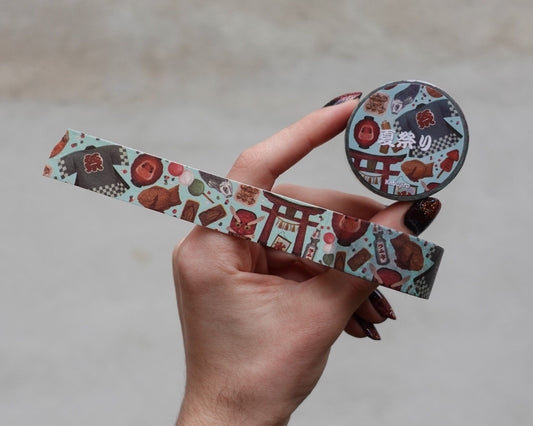 Summer Festival – Japanese Matsuri Washi Tape [Dango, Tori, Food, Ramune]
